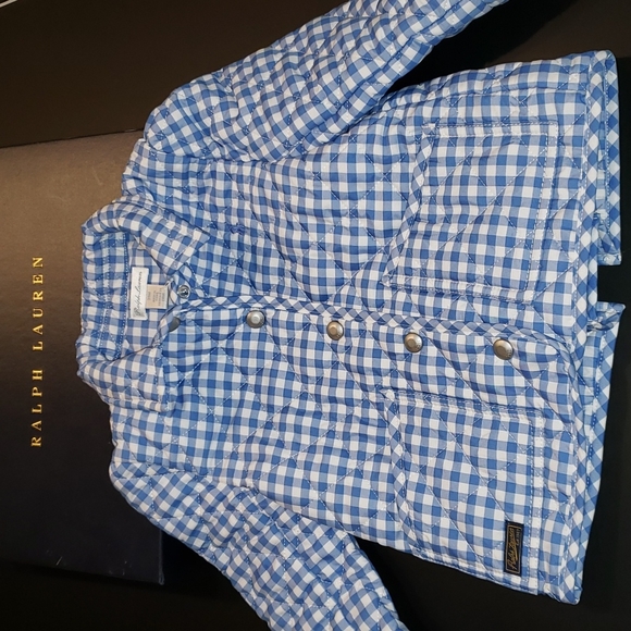 Ralph Lauren Gingham Girls Coat - Picture 1 of 6